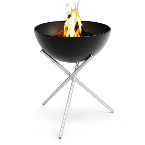 höfats Bowl 70 Feuerschale mit Edelstahl Dreibein - Schwarz Ø 70 cm: Runde schwarze Feuerschale auf Edelstahl-Dreibein zum Feuern und Grillen.