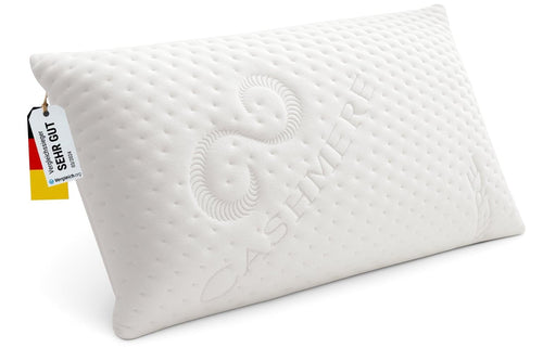 FMP Matratzenmanufaktur Orthopädisches Nackenstützkissen Visco – 6,5 cm. Ergonomisches Visco-Kissen zur orthopädischen Nacken- und Wirbelsäulenstützung beim Liegen.