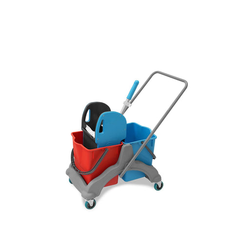 Hypafol Reinigungswagen Wischeimer mit Presse - 2x25l Kunststoff