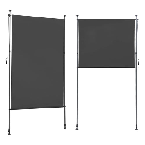 BelleMax Senkrechtmarkise 100x310cm ohne Bohren, Kurbel - Dunkelgrau. Bietet Sonnen- und Sichtschutz für Balkon oder Terrasse.