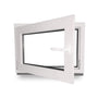 Kellerfenster Kunststoff - 100x60 cm Weiss DIN Links 2-fach Verglasung. Weißes Kunststofffenster für Belüftung und Tageslicht in Kellerräumen.
