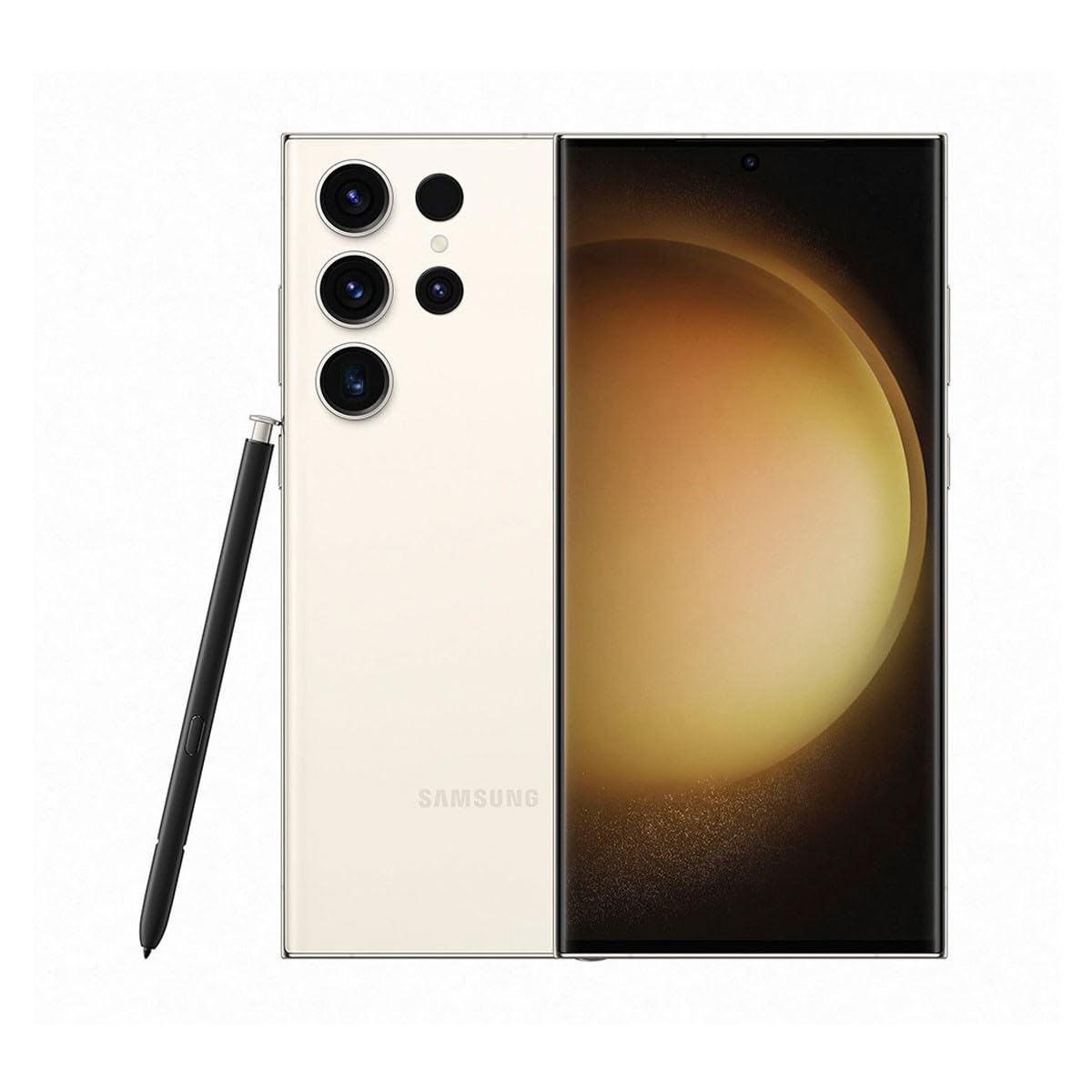 Samsung Galaxy S23 Ultra 5G Smartphone – Cream 256GB, cremefarben, rechteckig. Zum Telefonieren, Surfen und Fotografieren.