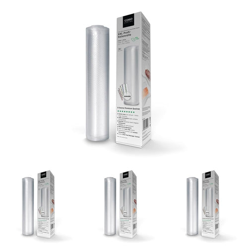CASO 8 Sterne Profi Vakuumierrollen 40x1000 cm - 1 Rolle. Transparente Folienrolle zum Vakuumieren und Frischhalten.