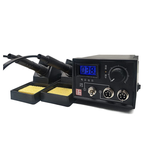 Brandmal Station Dual Pyrographie Gerät - Digital, 2 Brennkolben. Rechteckiges, schwarzes Gerät mit Digitalanzeige zum präzisen Brandmalen auf Holz und Leder.