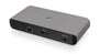 IOGEAR 4K Dual Display Thunderbolt 3 Dock Pro - GTD737. Rechteckiges, schwarzes Dock. Erweitert Laptop um zwei 4K-Displays und diverse Peripherieanschlüsse.
