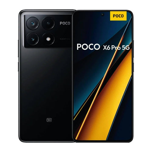 Xiaomi Poco X6 Pro 5G Smartphone - 256GB Schwarz, ein rechteckiges schwarzes Smartphone zum Telefonieren, Surfen und Nutzen von Apps.