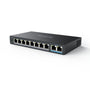 Reolink 8 Port PoE Switch unmanaged 120W mit 2 Gigabit Uplink – RLA-PS1. Schwarzer Switch. Speist & vernetzt IP-Kameras.