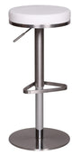 FineBuy Barhocker Edelstahl, höhenverstellbar 57-82 cm, drehbar: Silberner Edelstahlhocker für flexible Sitzhöhe an Bartheken & Kücheninseln.