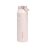 Stanley Flip Straw 2.0 Trinkflasche mit Strohhalm – 1.06L Rose Quartz. Zylindrische Isolierflasche zum Trinken unterwegs.