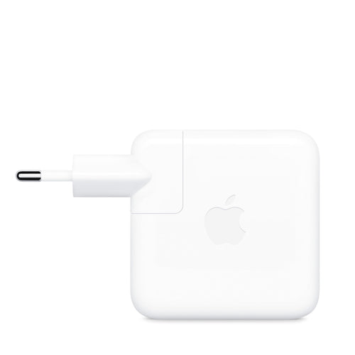 Apple 70W USB-C Power Adapter – Netzteil für MacBook. Weißes, rechteckiges Netzteil zum Laden von MacBooks über USB-C.