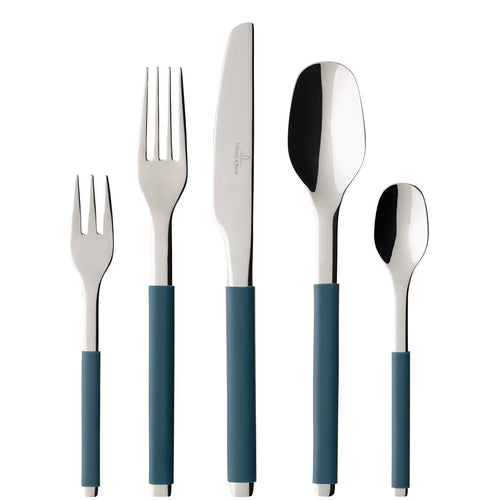 Villeroy & Boch S+ Blueberry Tafelbesteck – 30-Teilig. Set aus blauem Edelstahlbesteck für Mahlzeiten.