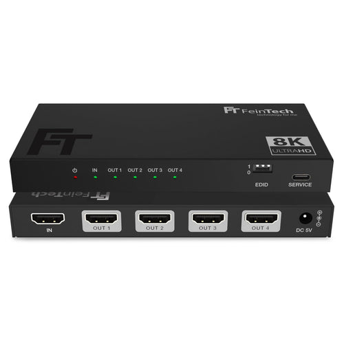 FeinTech SP410 HDMI 2.1 Splitter - 1 In 4 Out, 4K 120Hz 8K