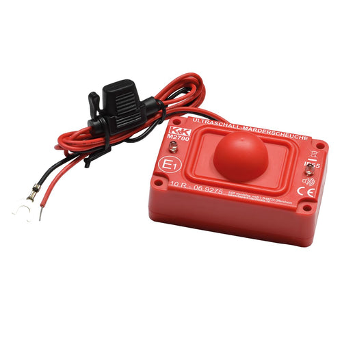 K&K M2700 Ultraschall-Marderabwehrgerät - Wasserdicht. Kompaktes, schwarzes Gerät zur Marderabwehr im Motorraum per Ultraschall.