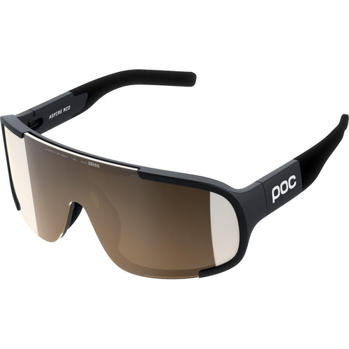 POC Aspire Sonnenbrille - Uranium Black Clarity Trail. Schwarze Sportbrille mit Monoscheibe für UV-Schutz im Trailsport.
