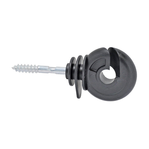 VOSS.farming 500x Ringisolator Classic, schwarz. Isoliert Elektrozaunleiter bis 12mm und hält sie am Pfosten.