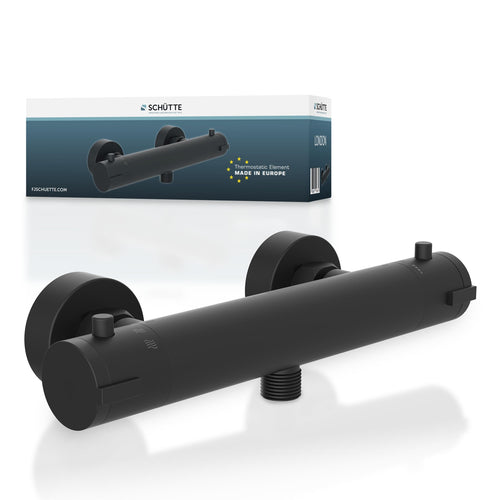 SCHÜTTE 52466 LONDON Brausethermostat Schwarz Matt. Regelt präzise die Wassertemperatur für die Dusche.