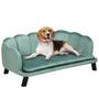 PawHut Hundesofa Grün mit Holzbeinen, für mittelgrosse Hunde. Grünes Hundesofa mit Holzbeinen, bietet mittelgroßen Hunden einen erhöhten Schlafplatz.