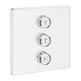 Grohe Grohtherm Smartcontrol 3-fach Unterputzventil - 29158LS0. Helle, rechteckige Platte regelt 3 Wasserverbraucher in Dusche/Wanne.
