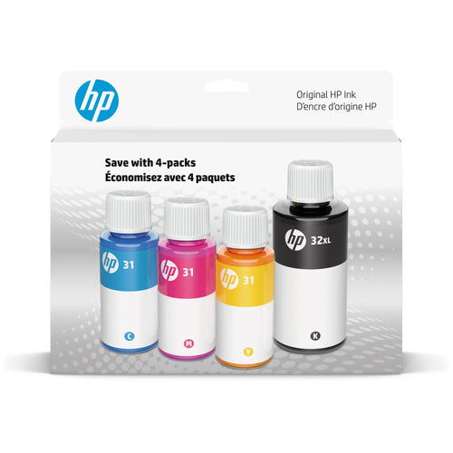 HP 32XL Schwarz & 31 Farbset Tintenflaschen – Multipack