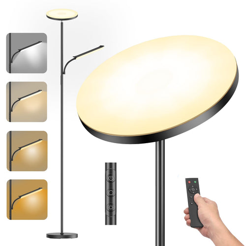 Moderne LED Stehlampe Deckenfluter Leselampe – Dimmbar warmweiss-kaltweiss