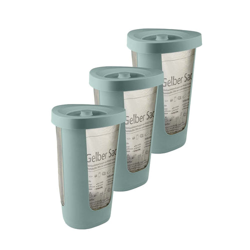 Rotho Fabu Müllsackständer Kunststoff 3er-Set - Grün. 3 grüne Kunststoffständer halten Müllsäcke zur Müllentsorgung offen.