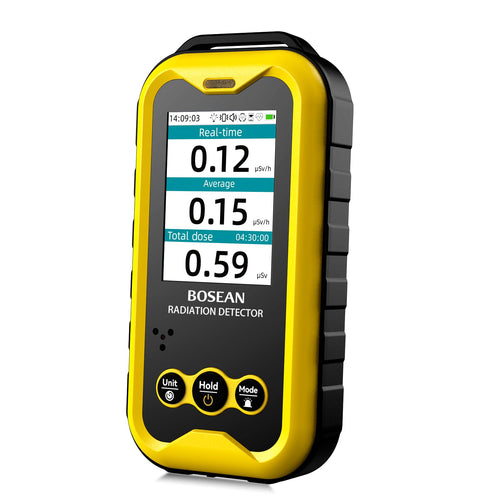 Geigerzähler FS5000 – Beta Gamma Röntgen Strahlungsdetektor: schwarzes Handgerät mit Display, misst radioaktive Strahlung.