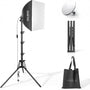 RALENO Softbox Fotostudio Set - 40x40cm LED 50W Stativ