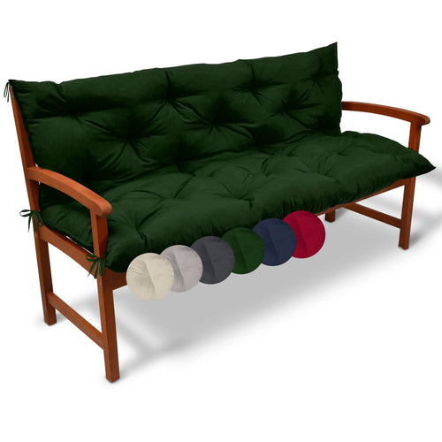 Beautissu Flair BR Outdoor Polsterauflage. Rechteckige, dunkelgrüne Auflage (180x50x50 cm) zur Polsterung von Sitz- und Rückenflächen im Außenbereich.