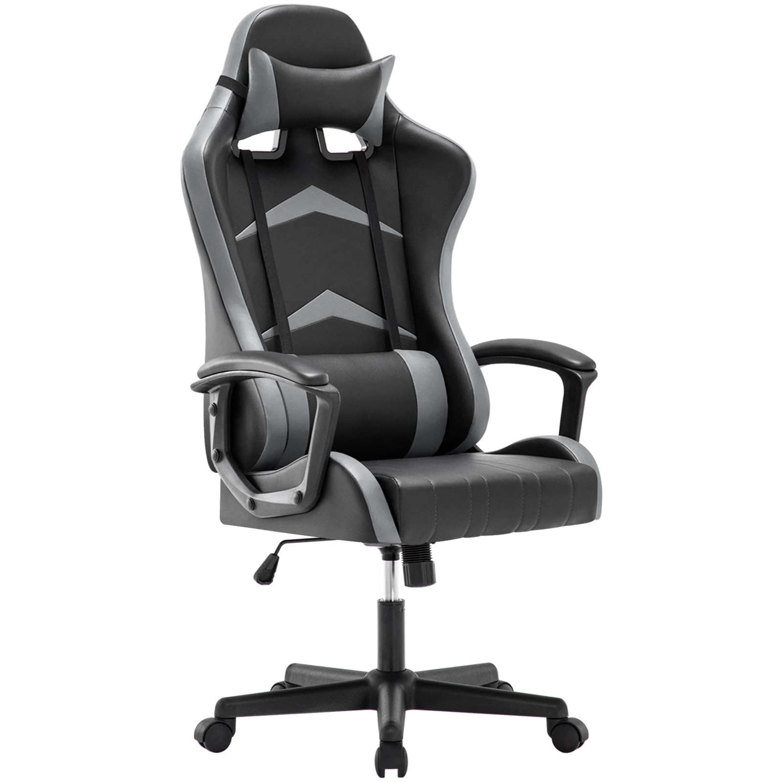 IntimaTe WM Heart Ergonomischer Gaming Bürostuhl – Grau, hohe Rückenlehne, Rollen. Für komfortables Sitzen am PC.
