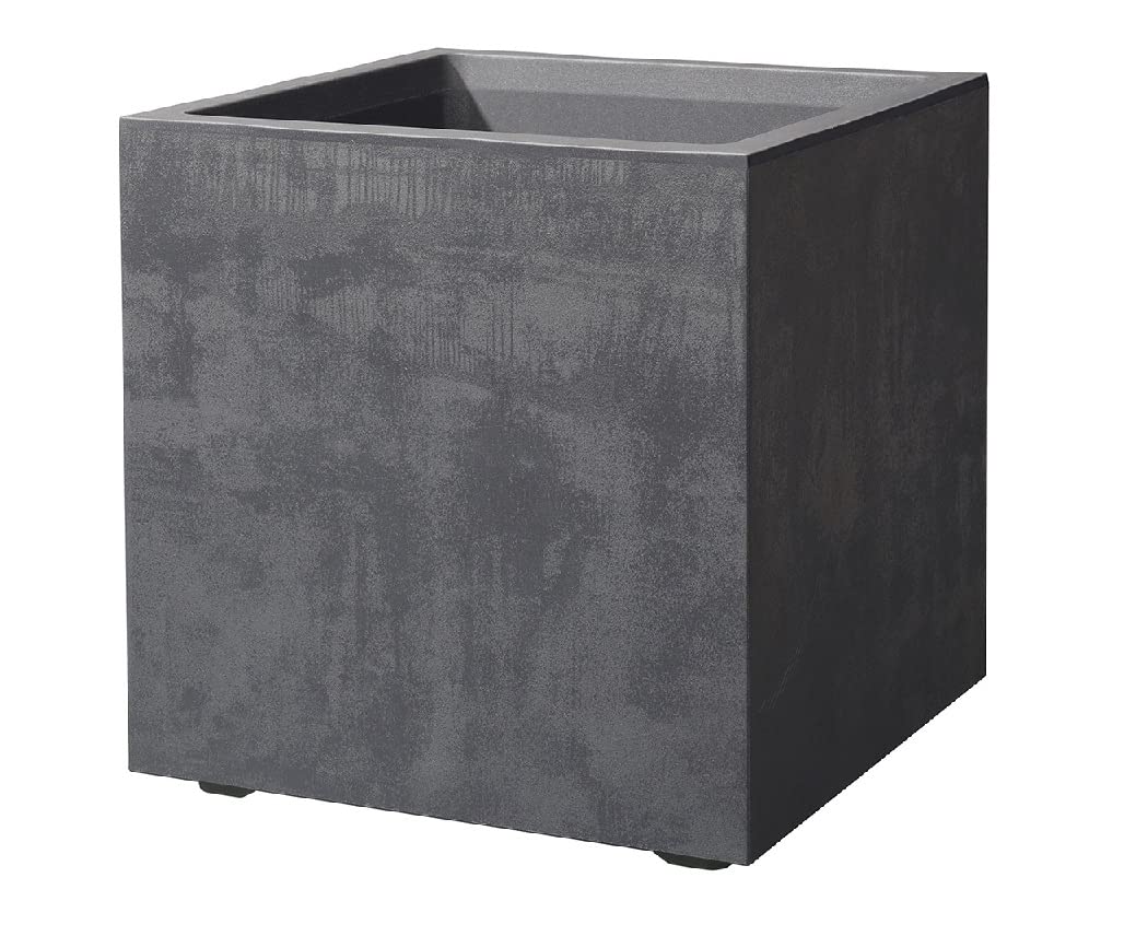 Kreher XL Pflanzkasten Millennium Kunststoff – 40L Anthrazit. Rechteckiger Behälter zum Bepflanzen von Blumen, Kräutern auf Balkon, Terrasse.