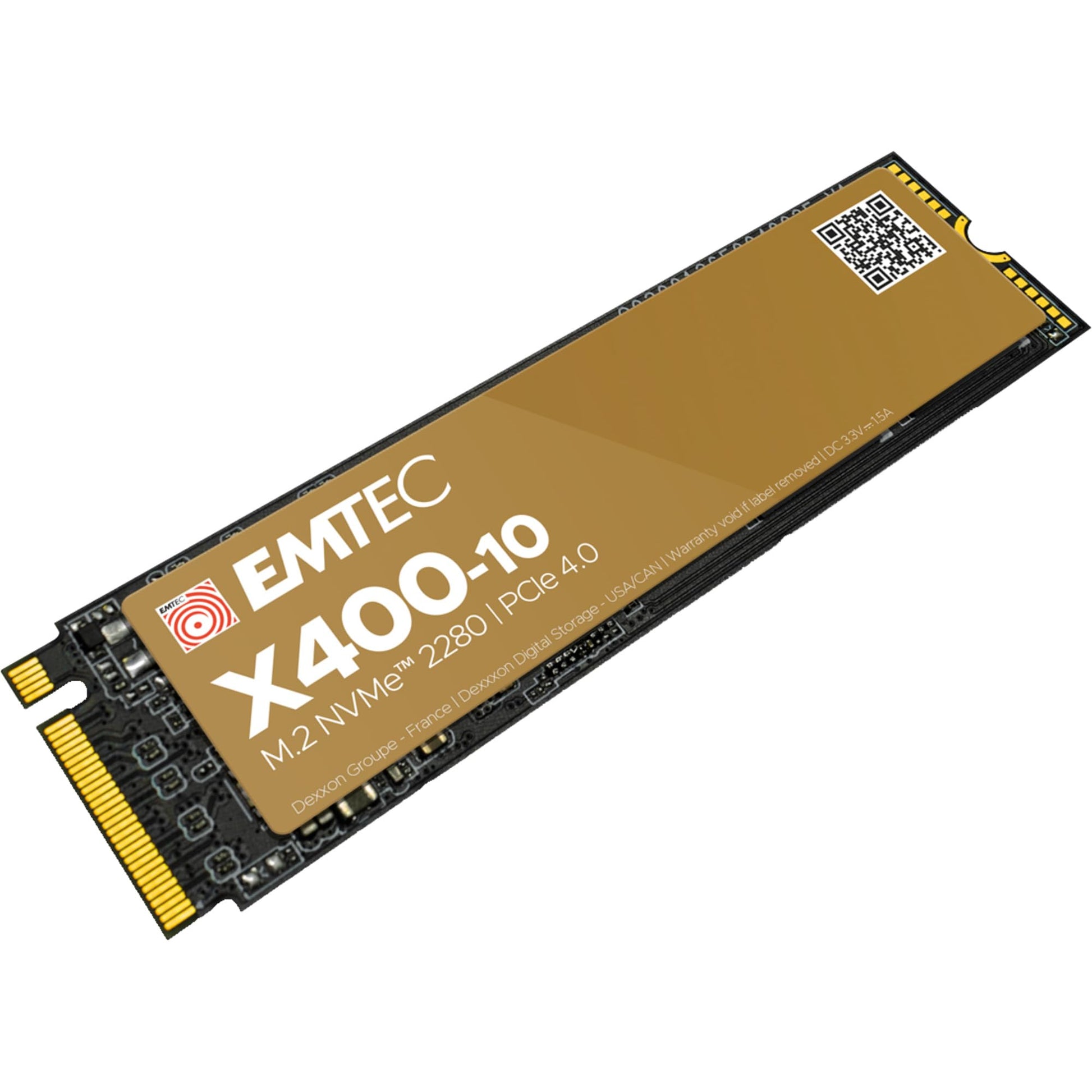 Emtec ECSSD4TX410 interne NVMe PCIe Gen. 4 SSD M.2 4TB. Schwarze M.2-Karte, dient als schnelles internes Speichermedium für Computer.