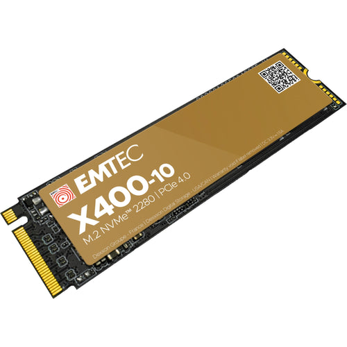 Emtec ECSSD4TX410 interne NVMe PCIe Gen. 4 SSD M.2 4TB. Schwarze M.2-Karte, dient als schnelles internes Speichermedium für Computer.