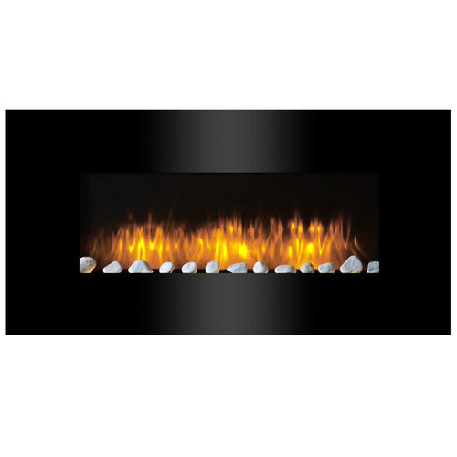 Classic Fire Vancouver Elektrokamin mit Heizung Schwarz 2000W. Rechteckiger, schwarzer Kaminofen, simuliert Feuer und beheizt Räume.