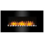 Classic Fire Vancouver Elektrokamin mit Heizung Schwarz 2000W. Rechteckiger, schwarzer Kaminofen, simuliert Feuer und beheizt Räume.