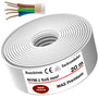MAS Premium Feuchtraumkabel NYM-J Mantelleitung - 5x6 mm², 20m. Graues NYM-J Kabel für Feuchtrauminstallation.