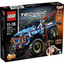 LEGO Technic 42070 Allrad-Abschleppwagen - Modellbausatz. Blaues und schwarzes Modell eines geländegängigen LKWs. Dient zum Abschleppen von Fahrzeugen im unwegsamen Gelände.