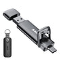 SSK Externe USB C SSD 1TB Portable Speicherplatte - Dual USB C/A. Schwarze, rechteckige SSD zum mobilen Speichern von Daten.