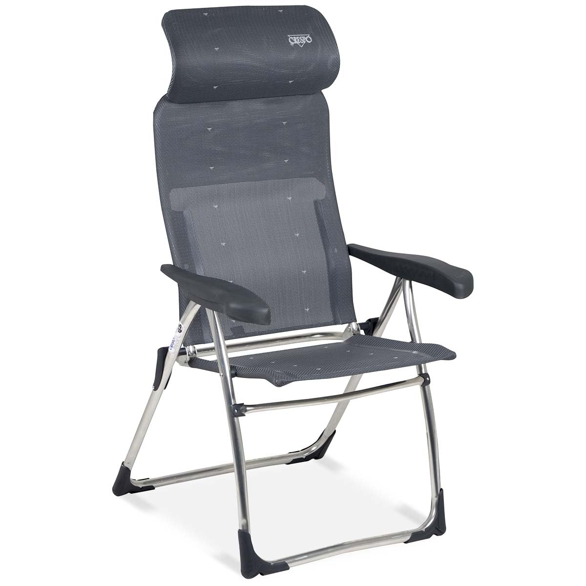 Crespo Aluminium Campingstuhl AL/215-C - Anthrazit, klappbarer Stuhl für bequemes Sitzen beim Camping und unterwegs.