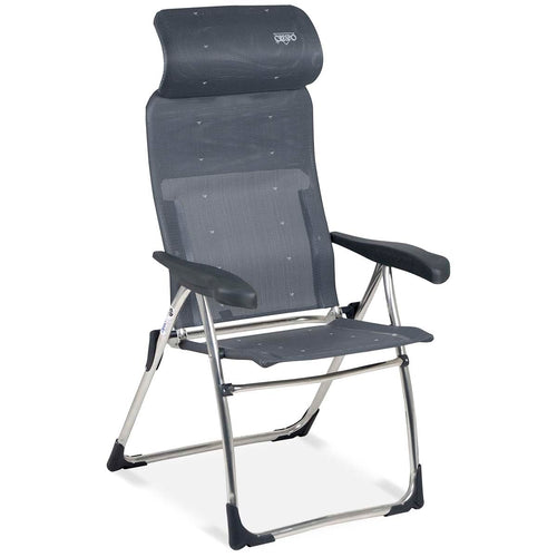 Crespo Aluminium Campingstuhl AL/215-C - Anthrazit, klappbarer Stuhl für bequemes Sitzen beim Camping und unterwegs.