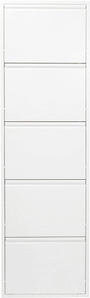 Kare Design Schuhschrank Caruso - Weiss, 5 Klappen schmal. Zur geordneten und raumsparenden Schuhlagerung.
