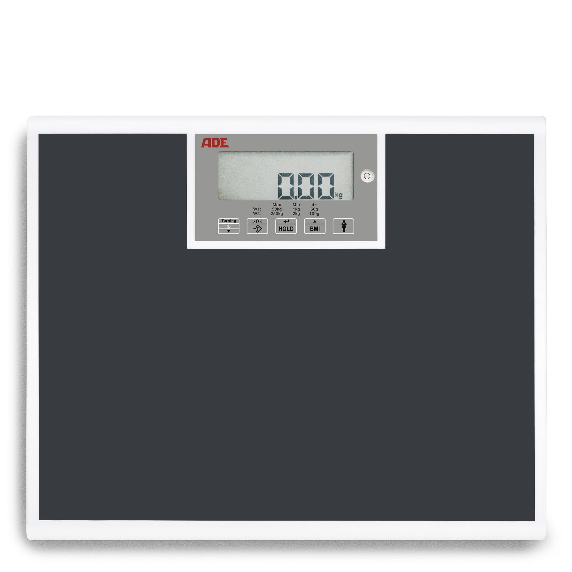 ADE M320600 Professionelle Personenwaage medizinisch ungeeicht. Weiße, robuste Waage zur präzisen Gewichtsmessung in medizinischen Einrichtungen.