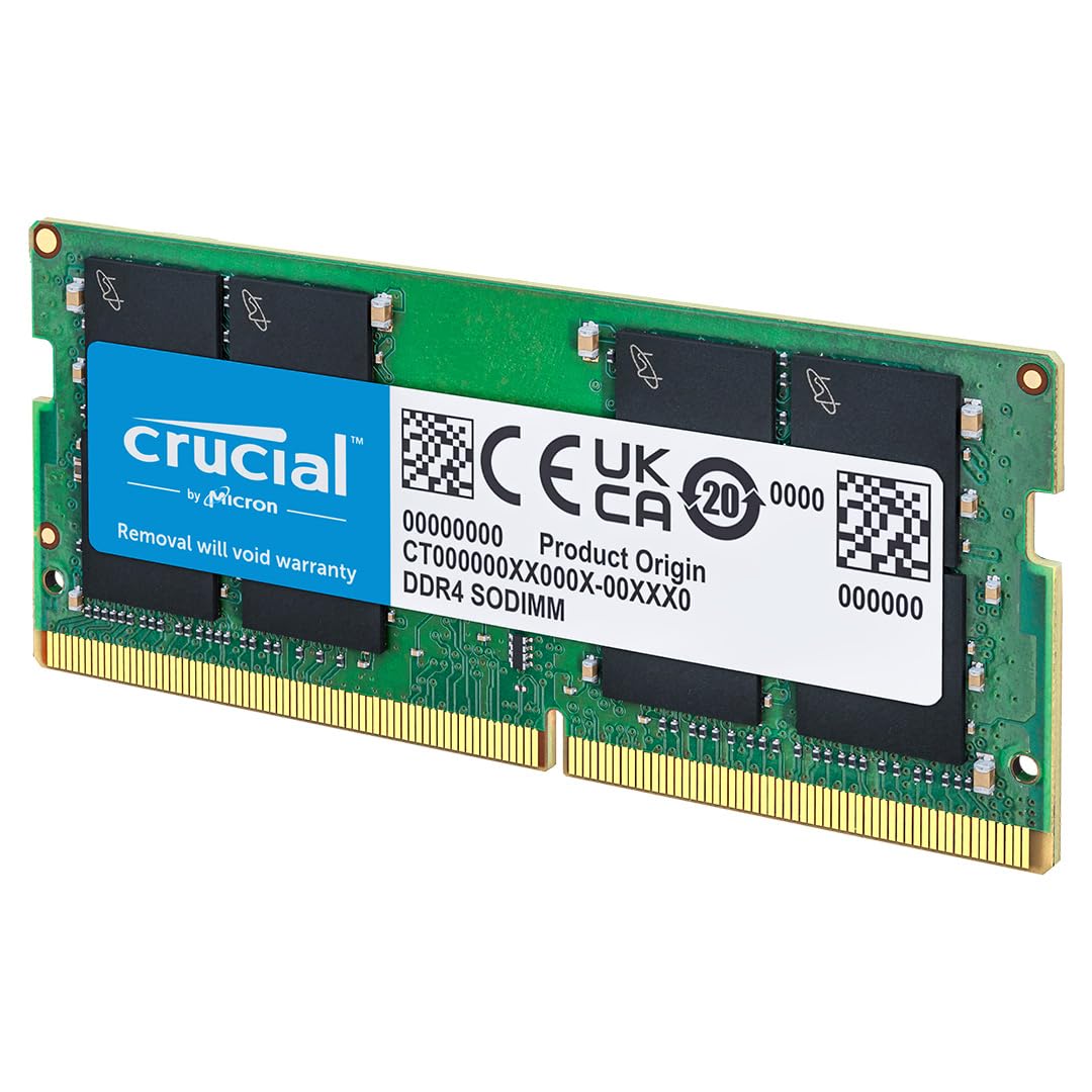 Crucial CT16G4SFRA32A Laptop RAM 16GB DDR4 3200MHz CL22. SO-DIMM PCB mit Goldkontakten, erweitert Laptopspeicher.