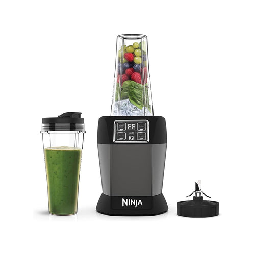 Ninja Mixer Auto-iQ BN495EU Standmixer. Schwarz, mit hohem Mixbehälter. 1000W. Zerkleinert Zutaten für Smoothies & Pürees.