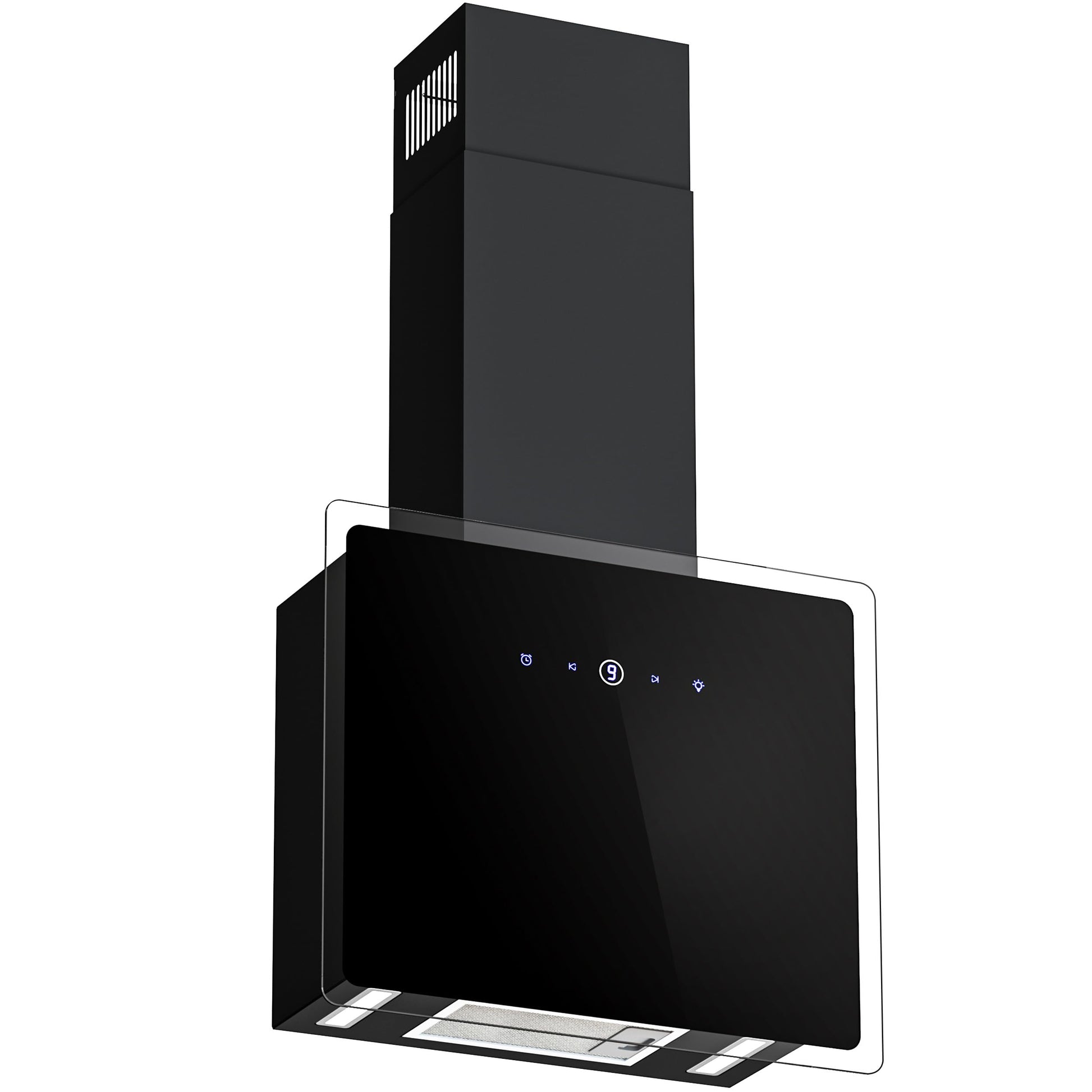 FIREGAS CC170 Wand-Dunstabzugshaube 60 cm Schwarz. Die 60 cm breite, schwarze Haube entfernt Kochdünste in der Küche.