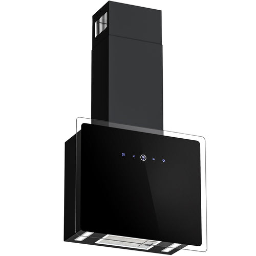 FIREGAS CC170 Wand-Dunstabzugshaube 60 cm Schwarz. Die 60 cm breite, schwarze Haube entfernt Kochdünste in der Küche.