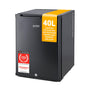 TZS First Austria Mini Kühlschrank 40L. Mattschwarzer Kompaktkühlschrank. Kühlt Getränke und Snacks lautlos und abschliessbar für Hotel/Büro.