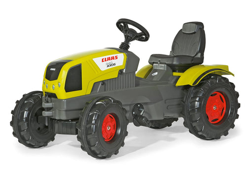 Rolly Toys rollyFarmtrac Claas Axos 340 Kindertraktor Grau. Grauer Tret-Traktor mit Lenkrad und Pedalen für Kinder zum Fahren.