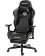 AutoFull C3 Ergonomischer Gaming Stuhl Fussstütze - Schwarz. Bietet ergonomischen Komfort für lange Gaming-Sessions.