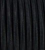 Textilkabel 3G1,5 Lampenkabel: Schwarzes, textilummanteltes Kabel. Leitet Strom für Leuchten und Geräte.