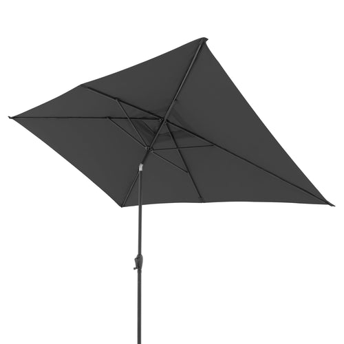 Doppler Jack Kurbelschirm Rechteckig - 300x200cm Dunkelgrau. Dieser rechteckige, dunkelgraue Kurbelschirm spendet Schatten und UV-Schutz.